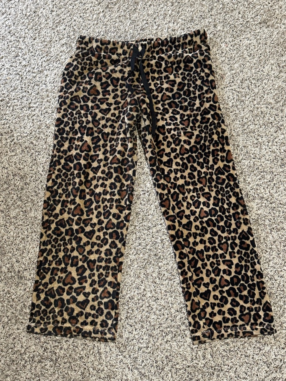 Cheetah Print Fuzzy Pajama Pants Size Medium (8-10)